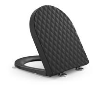YEAUPE PRO Tapa WC Universal Asiento Inodoro Forma D Rombos Negro