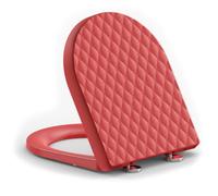 YEAUPE PRO Tapa WC Universal Asiento Inodoro Forma D Rombos Rojo