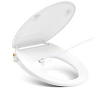 YEAUPE PRO Tapa WC Universal Bidet Soft Close Doble Boquilla Blanco Forma D