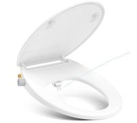 YEAUPE PRO Tapa WC Universal Bidet Soft Close Doble Boquilla Blanco Forma O