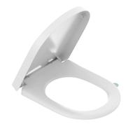 YEAUPE PRO Tapa WC Universal Forma de D [LARGO], Asiento de Inodoro de Cierre Suave con Liberación Rápida para, Tapa Inodoro Urea-formaldehído, Capacidad de carga de 150 kg, 46,4 * 35,9 * 5CM
