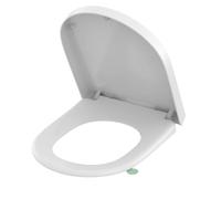 YEAUPE PRO Tapa WC Universal Forma de D [LARGO], Asiento de Inodoro de Cierre Suave con Liberación Rápida para,Tapa Inodoro Urea-formaldehído, 46,4 * 35,9 * 5CM (con Plantilla de Instalación)