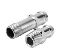 Yechiry Adaptador de Conector de Accesorios de Manguera de Calentador de 2 Piezas, Adaptador de Entrada de Ajuste Universal de Acero con Boquilla de 3/4 pulg., 5/8 pulg. y Rosca de Tubo de 1/2 .,