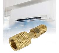 Yechiry Adaptador de Latón R410, Conector Macho SAE 1/4 a Hembra SAE 5/16 para Aire Acondicionado Mini Split con Junta Anti-retroceso, Ideal para de Refrigeración HVAC