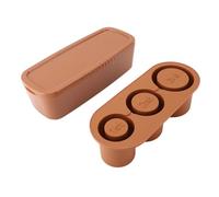 Yechiry Bandeja de Silicona para Cubitos de Hielo, 3 Tamaños Diferentes, Cilindro de Fusión Lenta, Molde para Hielo con Tapa, Ideal para Whisky, Cóctel, café, Bebidas Frías (BROWN)