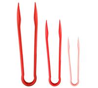 Yechiry Juego de 3 Pinzas de Pan de Plástico Multifuncionales para Panadería Casera, Pinzas para Alimentos de Fácil Agarre, Ideales para Fiestas y Campamentos, 33 Cm de Longitud (rojo)