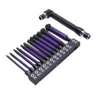 Yechiry Juego de Brocas con Llave Hexagonal con Extremo de Bola, 12 Piezas Juego de Puntas Hexagonales de Acero de Aleación S2 de 1/4 de Pulgada para Uso Vertical o en ángulo con Funda de Goma