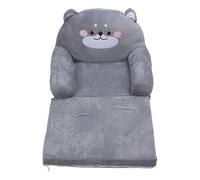 Yechiry Sofá para Niños, Silla Cómoda con Estilo de Perro Gris de Dibujos Animados para Jugar y Leer, Tela de Felpa Suave (2 Niveles)