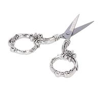 Yechiry Tijeras de Flores Vintage, Elegantes Tijeras de Bricolaje para Proyectos de Bordado en Casa y Viajes, Acero Inoxidable, Hoja de 3,5", 1 Pieza (SILVER)