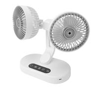 Yechiry Ventilador de Escritorio de Doble Cabezal para Dormitorio, | Circulador de aire de refrigeración USB con temporizador inteligente y pantalla digital, oscilación automática para