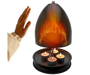 Yeeda Calefacción para velas de té, espacio para velas de té, calefacción de doble pared, chimenea de té para jardín, terraza, chimenea, horno, vela alternativa