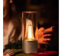 YEELIGHT Lamparas de Mesita de Noche, Iluminación Ambiental Portátil, Luz Ámbar Cálida 1800K, Recargable por USB-C, Regulación Giratoria, Modo Respiración de Vela, Lámpara con Batería para Hogar, Mesa