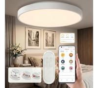 Yeelight LED Lámpara de Techo, Lámpara de Techo 23W 1500 Lúmenes, Plafon LED Techo Compatible con Alexa, Lámpara de Baño con Diseño regulable de 2700K a 6500K, para Baño Cocina Salón Dormitorio, 32cm
