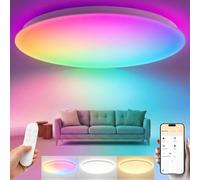 Yeelight Plafon LED Techo Inteligente 50cm, 4500LM Lampara Techo RGBCW Regulable, 2700K-6500K, Instalación Rápida, 16 Millones de Colores DIY, Compatible con Alexa y Google, App/Mando a Distancia