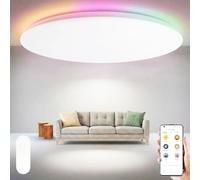 Yeelight Plafón LED Techo Inteligente con Retroiluminación RGBCW, 60cm 50W Lámpara de Techo Regulable Montaje Rápido, 4500LM, 16M Colores, 2700K-6500K, Alexa y Google, Lámpara LED Techo Grande