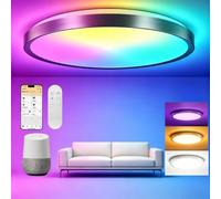 Yeelight Smart Lámpara de techo LED RGB Ceiling Lights Oficina, 38 W 2300 lúmenes, 2700 K-6500 K, lámpara regulable, DIY compatible con Alexa, para salón, dormitorio, cocina, pasillo, 40 cm