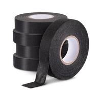 YEENAIV 5 Pcs Cinta Multiusos de Calidad Profesional, Cintas Aislante Negra Cinta Tela Adhesiva Automotriz, para Mazos Cables Automóviles y Hogar 19MM X 15M