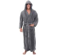 Yekdmxop Albornoz de Hombre de Algodón Albornoz de Mujer de Microfibra Con Bolsillos Capucha y Cintura Albornoz de Pareja Super Absorbente Bata de Mujer Cálida Ideal para Casa, Spa, Sauna, Gimnasio
