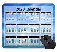 YENDOSTEEN Calendario para 2020 años Alfombrilla de ratón Original Personalizada, Alfombrilla de ratón de Oficina temática Gaviota Beach