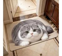 YENEWTU Felpudo Diatomita Estampado Gato, Alfombra Baño Antideslizante | Alfombrilla de ducha de secado rápido, alfombra absorbente para las entradas del baño y el dormitorio