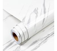 YENHOME Vinilos para Encimeras de Cocina Marmol Blanco 81x300cm Rollo de Plástico Adhesivo Papel Pintado Marmol Blanco Grande Autoadhesivo Escritorio Vinilo Adhesivo Muebles Puertas Armario Armario