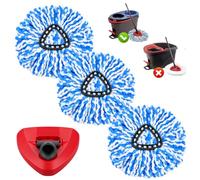 Yerozhui 3 almohadillas de limpieza de microfibra con base compatibles con Vileda/O-Cedar H2Pro RinseClean Cabezal de fregona de repuesto de 2 tanques, sistema de limpieza triangular giratorio