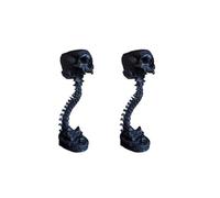 YGBWAOV 2X Juego de Macetero de Calavera de Resina y Soporte para Lomo, Maceta de Calaveras de Poliresina, DecoracióN de Halloween, de Cabeza de Calavera Retro, Negro