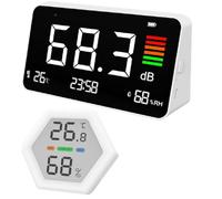 YGBWAOV Sonómetro Digital con Pantalla LCD Grande, Medidor de Ruido Digital de Escritorio de 30 A 130, Comprobador de Monitoreo de Decibelios.