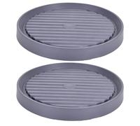 YGER JZGB Bandejas de Plástico para Plantas con Ruedas, Base Macetas, 2 Pzs | Carga 60kg, con Ruedas Giratorias 360° para Macetas de Jardín Interior y Exterior, Terraza(Gray,29x5.5cm/11.4x2.2in)