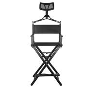 YGMNQAL Silla de Ocio Director Paquete pequeño Plegable | Silla plegable de aleación de aluminio Silla de maquillaje for exteriores(Black-pilow)