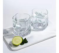 YGMXZL 2 piezas Juego De Vasos De Whisky Irregulares,Vaso de Whisky de Primera Calidad,Vaso de Vino de Diseño único para el Hogar,Fiesta,Bar,Restaurante,Regalos (Transparente)