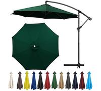 YHDMDQ Toldo De Paraguas De Repuesto para 2.7m 3.0m 3.5m 6/8 Varillas, Cubierta De Repuesto De Patio Exterior, Tela De Recambio para Sombrilla De Terrazas Jardín Mercado(Dark Green,6ribs-3.0m/10ft)