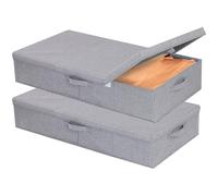YheenLf Set de 2 Almacenaje Bajo Cama, Organizador, Gris, 80×40×15cm