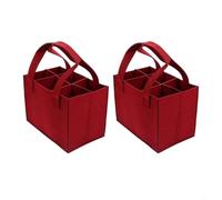 Yhenlovtt Bolsa de fieltro extraíble de 2 piezas para botellas de 6 cm para botellas, soporte de vino reutilizable con separadores de cerveza, bolsa de almacenamiento plegable de 25 x 18 x 16 pulgadas