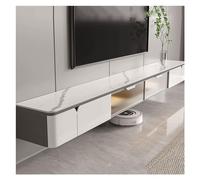 YHxFlux Estante para consola multimedia para el hogar, moderno panel flotante para televisores, teatro con cajones extraíbles y estante de almacenamiento, color blanco para televisores (pequeño)