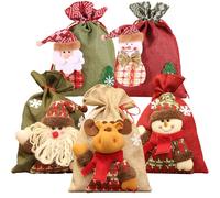 YIBOZI Paquete de 5 bolsas de Navidad con cierre, elegantes bolsas para envolver caramelos, bolsas decorativas para regalos