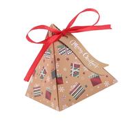 YIBOZI Paquete de 50 cajas de dulces de triángulos de Navidad, atractivas cajas de dulces de Navidad, contenedores de aperitivos para regalo de vacaciones