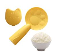 Yidueace Cuchara de paleta de arroz - Pala recogedora de arroz independiente | Cuchara de con forma de gato de dibujos animados con soporte de almacenamiento, cucharas de de cocina para