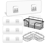 YIFLorine TANG Ganchos Adhesivos Transparentes Extra Fuertes, 4 Piezas, Reemplazo del Gancho Adhesivo Doble Cara, Impermeables para Cocina, Baño y Pared