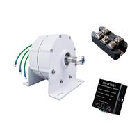 YIGECHENXIN Generador de imán Permanente sin Engranajes de 12V 24V 48V, alternador AC de Baja Velocidad de 12000W con Base, Uso para turbina eólica y turbina de Agua (Blanco),48v
