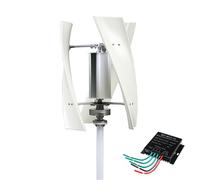 YIGECHENXIN Generador Eólico Vertical Magnético Sin Ruido, 12000W 12V 24V 48V 220V 3 Aspas Turbina Eólica de Eje Vertical para Jardín Exterior, con Controlador de Carga (Blanco),24v