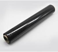 YIJIA | Film Transparente o Negro elástico para embalar de 50cmx200m,23 micras, Film para embalar industrial, Enbalaje para mudanzas,Rollo Manual de Film (Film Negro Embalaje, 2 Rollo)