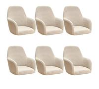 YIJOY Fundas De Sillas Comedor con Brazos Funda Silla Oficina 6 Pack Jacquard Elásticas Modernas Cubiertas Butacas Cubiertas Protectoras, para SalónCocina Decor Hogar