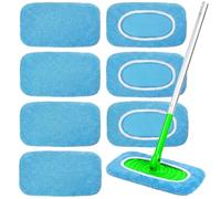 Yikki 8 paños de Microfibra Lavables para mopas Swiffer | paños reutilizables para uso en seco y húmedo para la limpieza de suelos duros con Swiffer
