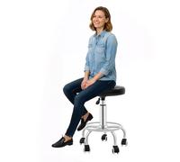 yikmid Silla giratoria regulable en altura, taburete giratorio con ruedas | Taburete de laboratorio giratorio de 360° con resorte de gas y 5 ruedas, adecuado para oficina, salón, clínica y taller