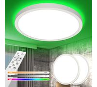 YiLaie Pack 2x Plafon LED Techo Regulable 24W 2700LM,RGB Cambio Color Redonda Lámpara de techo,3000K-6500K lampara techo dormitorio,IP44 Impermeable Plafon Baño,Ø30CM,Para Salón Cocina Baño