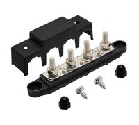 Yilceemy Bloques de Terminales Barra Colectora, barras colectoras con tapa, con 4 pernos, adecuado para automóviles, barcos y sistemas de energía solar de 12 V a 48 V (negro)
