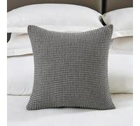 Yimafaner Pie De Cama De Punto Y Manta De Chenilla con Borlas Protección | Funda Protectora Sólida For Bufanda, Decoración De Cama For Dormitorio, Hotel (cojín Por Separado)(Gray,50*50cm pillowcase)