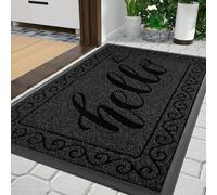 Yimobra Felpudo exterior, lavable, para exterior, resistente a la intemperie y antideslizante, para entrada, pasillo, jardín, 75 x 43 cm, color negro