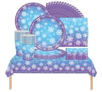 YINcrinx Juego de vajilla para fiesta de cumpleaños con temática Frozen Fiesta de Elsa para niñas Vajilla Frozen World (Rojo)